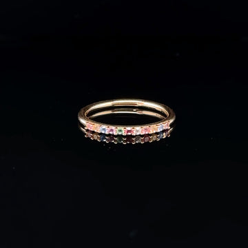 Veretta in oro giallo 18kt e pietre preziose