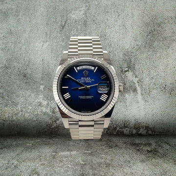 ROLEX DAYDATE BLU OMBRE IN ORO BIANCO 228239