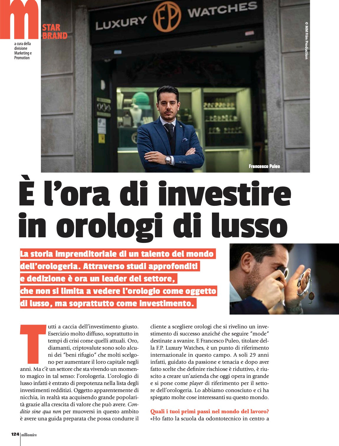 UNA NOSTRA INTERVISTA SU MILLIONAIRE, LA RIVISTA NUMERO 1 DI BUSINESS IN ITALIA!