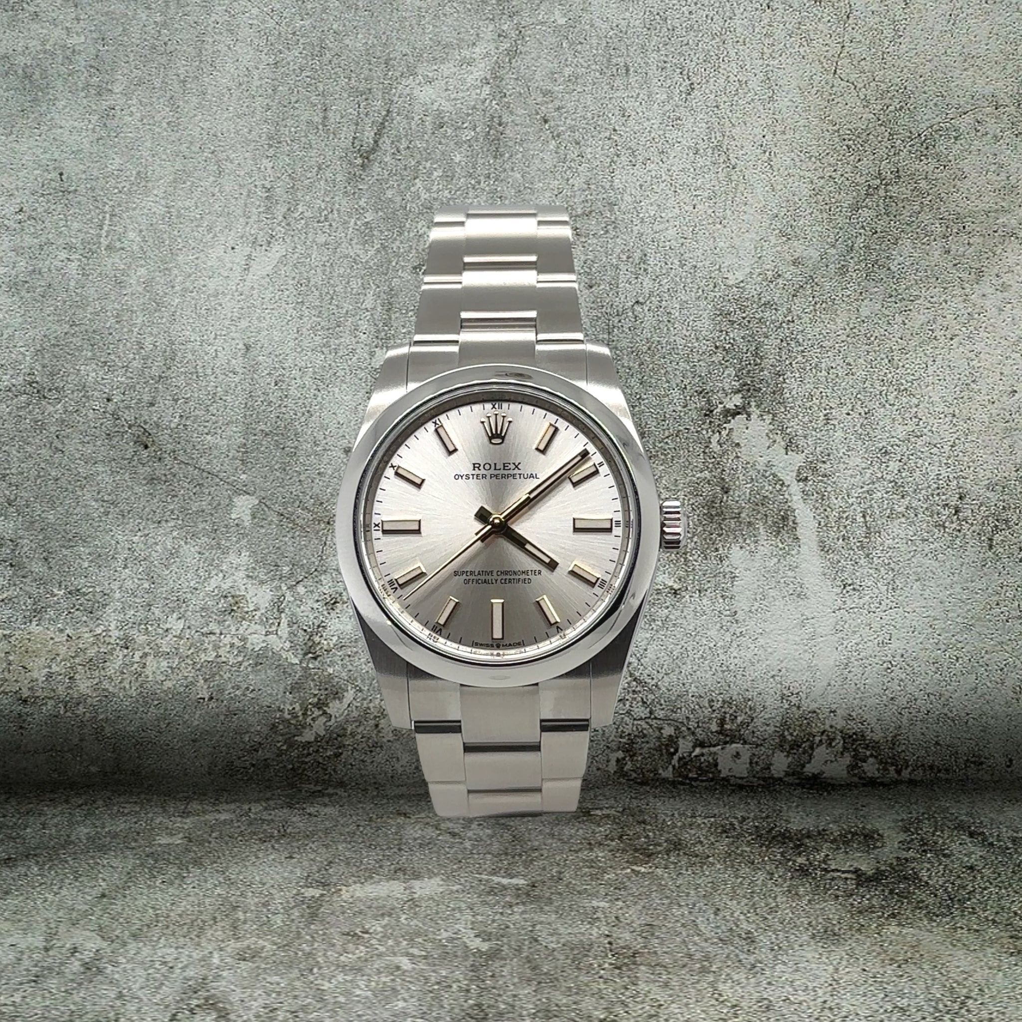ROLEX OYSTER PERPETUAL 34 SILVER 124200