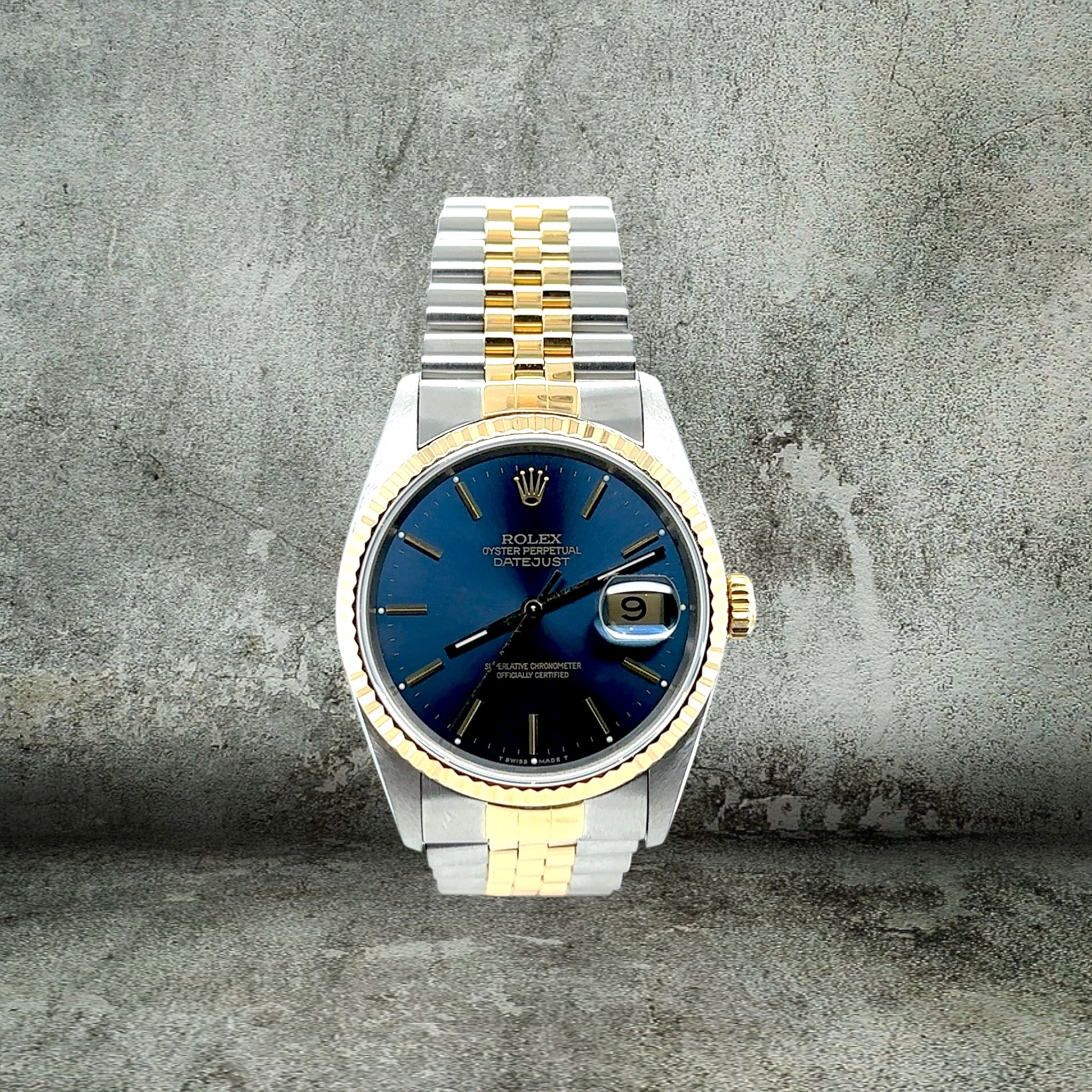 ROLEX DATEJUST 16233 BLUE DIAL JUBILEE