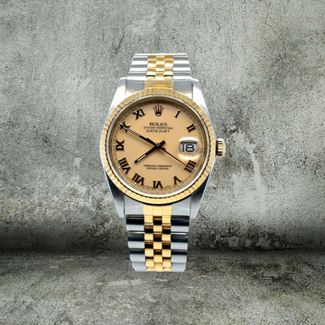 ROLEX DATEJUST 36mm JUBILEE ROMAN CREAM DIAL 16233