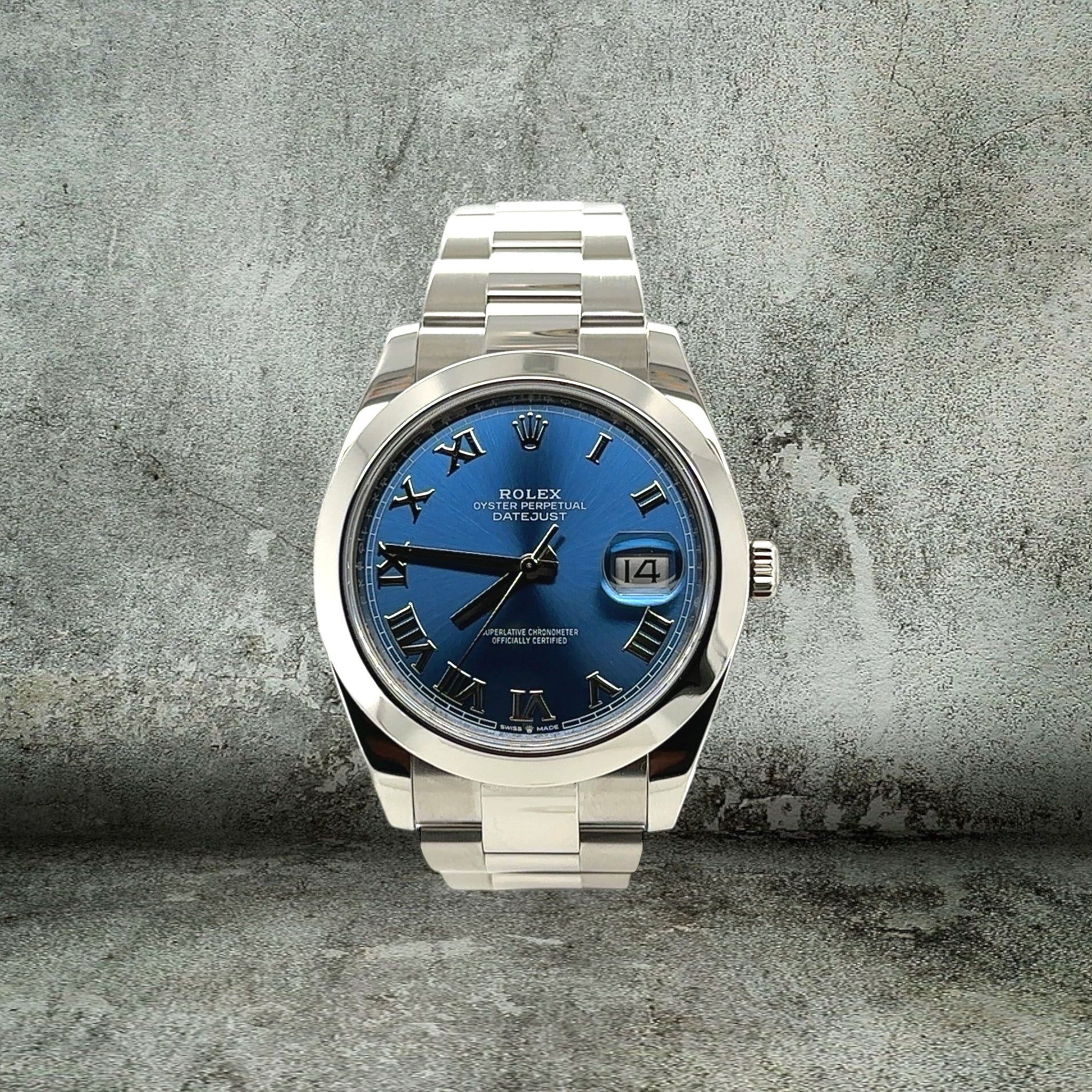 ROLEX DATEJUST 41 BLUE AZZURRO ROMAN LIKE NEW 126300