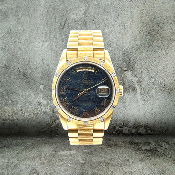 ROLEX DAYDATE 36 FERRITE DIAL DIAMONDS 18KT 18308