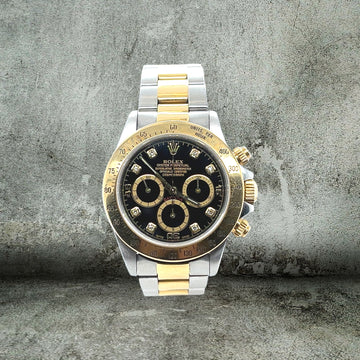 ROLEX DAYTONA ZENITH 16523 DIAMONDS INVERTED 6 BLACK