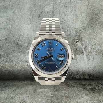 ROLEX DATEJUST 41mm 126300 BLUE ROMAN JUBILEE