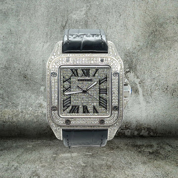CARTIER SANTOS 100 XL ICE DIAMONDS FULL 2656